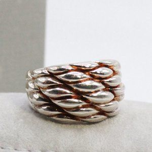 ARTE D' ARGENTO STERLING SILVER COPPER WEAVE RING